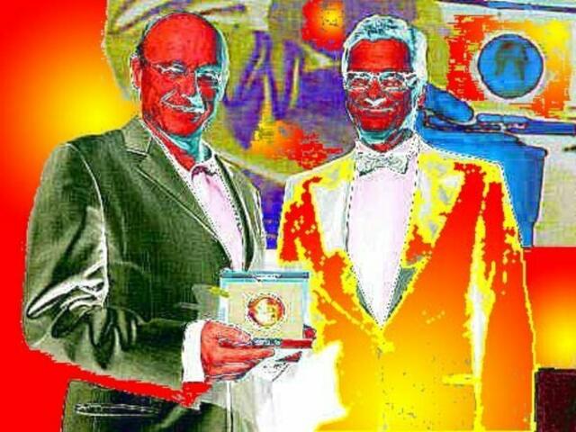 Anselm KIEFER (links) & WESTERWELLE in NYC: zum Thema TEUFEL siehe mehr im Artikel. a&s-performance-sfumatage werner hahn 23.12.11.