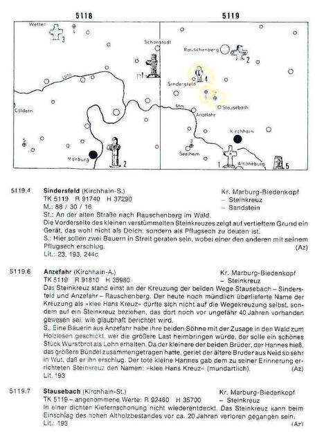 Skizze und Erläuterungen aus dem Buch "Steinkreuze und Kreuzsteine" von Heinrich Riebeling (1977)