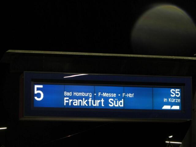 S-Bahn Anzeigetext in Friedrichsdorf (2.1.2012)