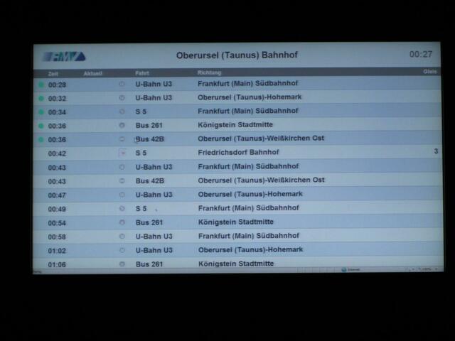 Fahrplan am RMV-Infobus (11.06.2011)
