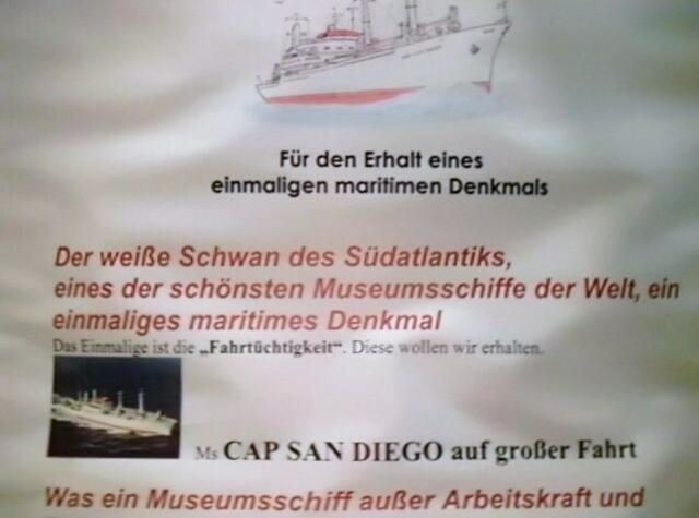 "Der weiße Schwan des Südatlantiks" wird die "Cap San Diego genannt.