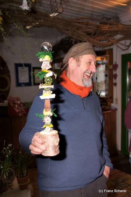 Ein floraler Schaschlikspieß - einer von vielen "Hinguckern" in Jakob Eicheles Blumengeschaft