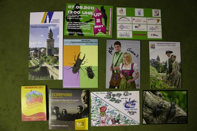 Beim Hessentag 2011 erhaltene Materialien