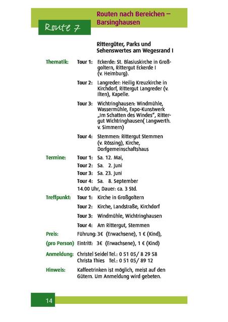 Calenberger Landsommer 2012: Tour 2 beinhaltet eine Führung durch das Rittergut Langreder.