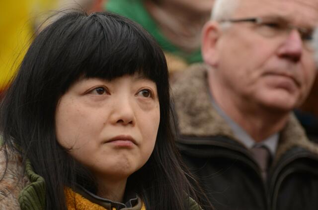 anti-atom-demo zum jahrestag von Fukushima, Hannover, 11.märz 2012    18  japan. rednerin