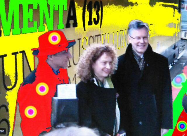 dOCUMENTA (13) - WULFFen mit Deutscher Bahn? - a&s-p-malerei werner hahn: ROT Leifeld (GmbH-Chef) - MITTE: BAKARGIEViade-Chefin CCB.