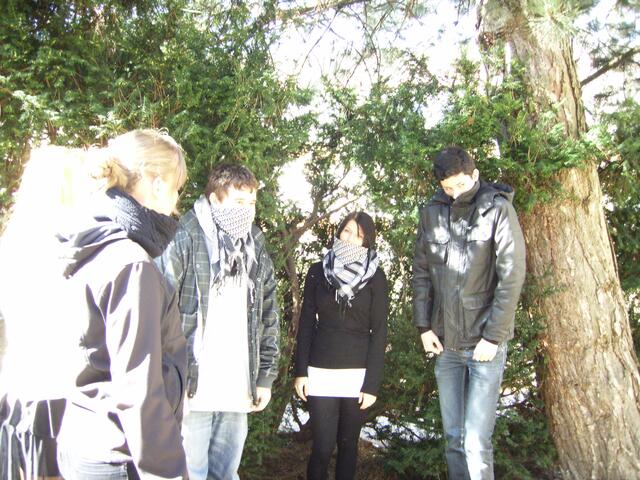 Der Pausenhof Süd der Mittelschule diente als Kulisse für Außenaufnahmen.