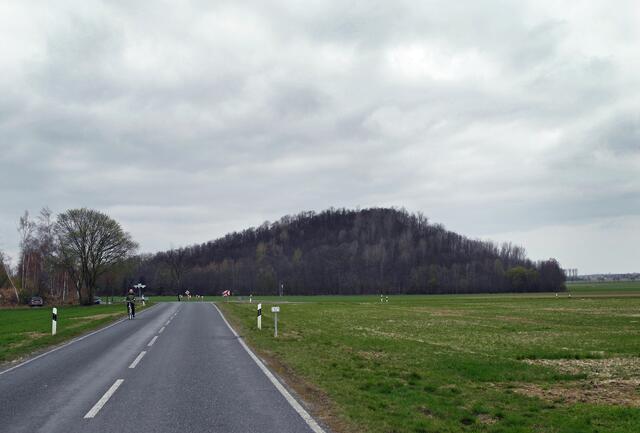 Aus dem Abraum des Tagebaus Mathilde entstand zwischen 1917 und 1927 ein Hügel, der sich 62,7 m über die umgebende Landschaft erhebt. Dieser Seilbahnberg ist das markanteste Zeichen der Bergbaugeschichte von Lengede. Foto: Helmut Kuzina