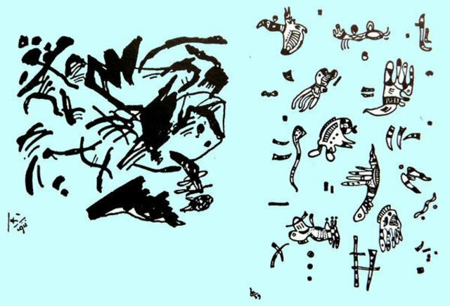 KANDINSKYs Versuche - Abstraktion & biomorph ... Bild aus Symmetriebuch werner hahn; Kandinsky & wh googeln.