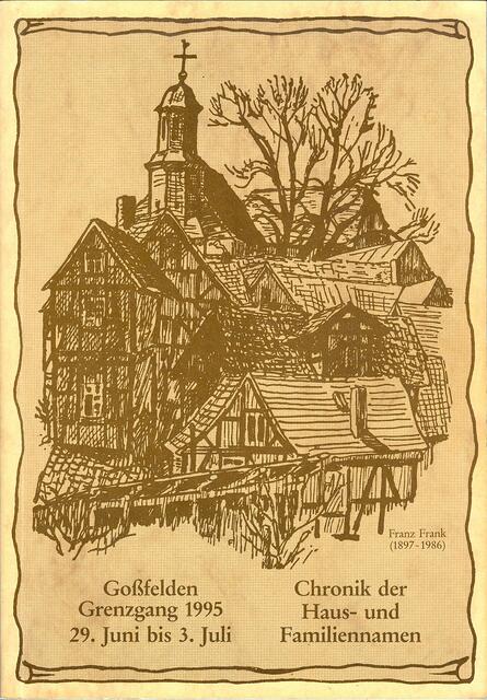 Titel der Festschrift zum Grenzgangfest 1995 mit den Dorfnamen Goßfeldenes