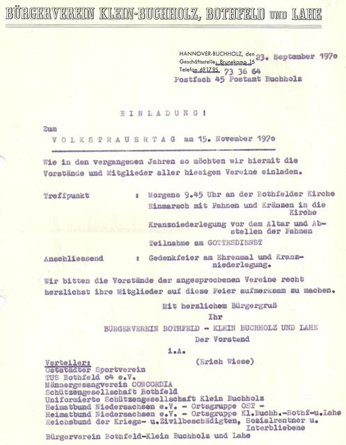 Einladung zur Gedenkfeier am Volkstrauertag
