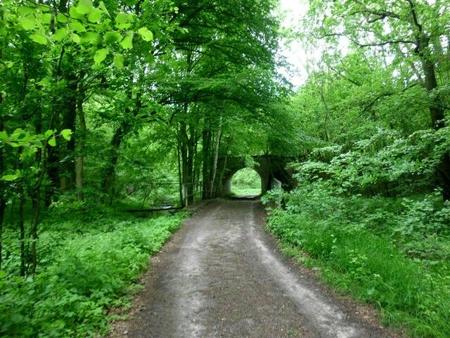 Die still gelegte Eisenbahn mit halber Brücke