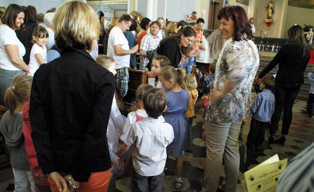 Überall fröhliche Gesichter