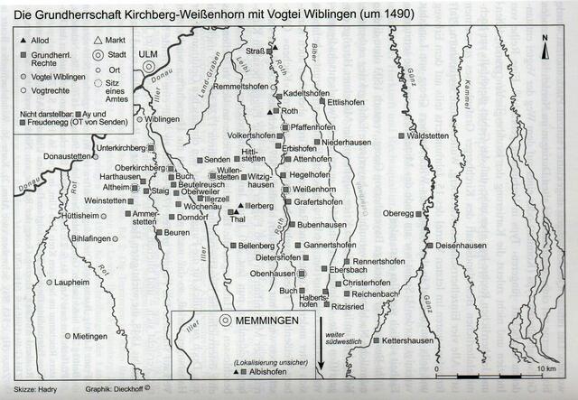 Karte der Fugger-Besitztümer (kirchberg-Weißenhorn) | Foto: Die Fugger & das Reich (Joh. Burkhardt)