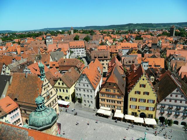 Blick vom Turm zum Marktplatz