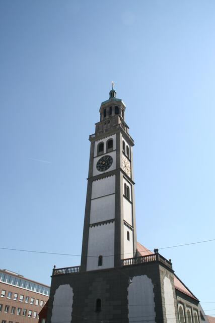 So, und nun die 258 Stufen hinauf auf's Dach von Augsburg: der Perlachturm