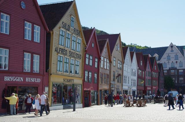 Hafenviertel Bryggen in Bergen/Norwegen