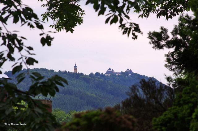Unterwegs dieser Blick zur Augustusburg.