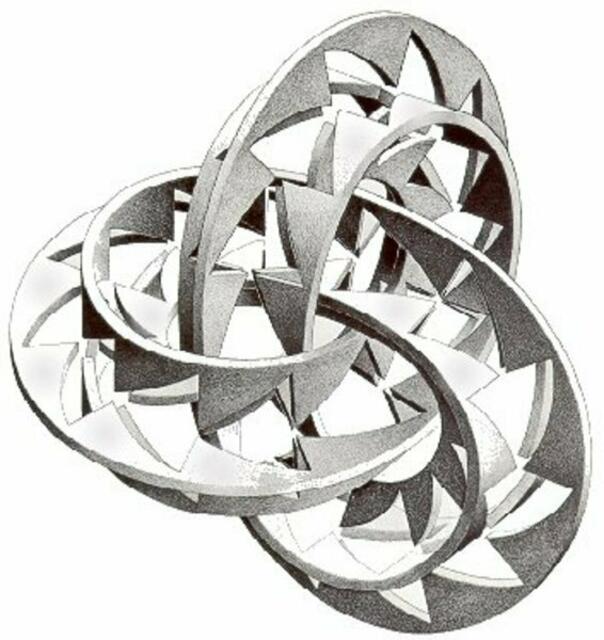 ESCHERs Knoten ... Vergleiche mit OSZILLATIONS-Figur (Triquetra Schwingung) von werner hahn.