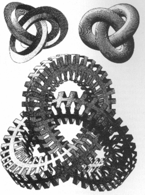 ESCHERs Knoten ... Vergleiche mit OSZILLATIONS-Figur (Triquetra Schwingung) von werner hahn.