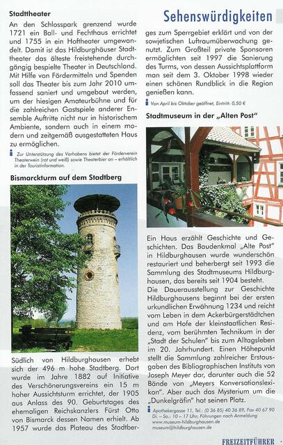 Der Bismarkturm auf dem hohem Stadtberg in Hildburghausen (Info) !