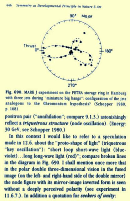 Fig. 690 SYMMETRY ... Werner Hahn Symmetriebuch 1989/1998 & ebook 2011 (world scientific). mARK J Experiment Speicherring PETRA - node oscillation - TRIQUETRA - Chromonium Hypothese werner hahn.