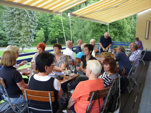 Auf der Balkonterrasse