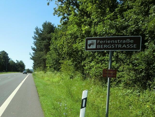 In dieser Region ist die B3 zugleich die "Ferienstraße Bergstraße".