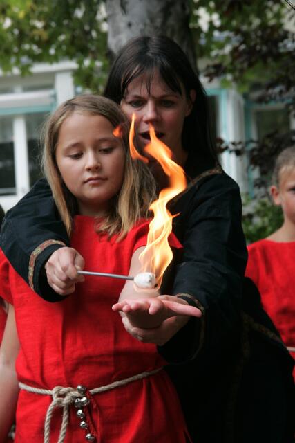 Feuershow mit Sabine Dauber beim Kinderspectaculum
