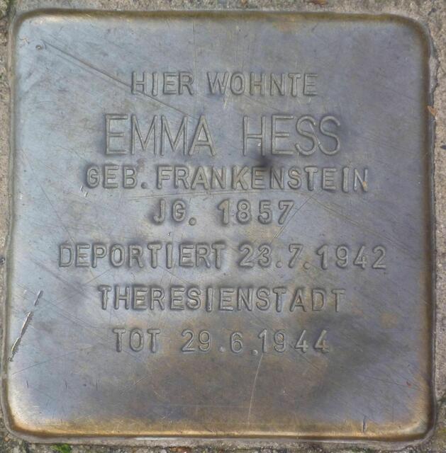 Emma Hess, frühere Wohnung: Harnischstraße 12
