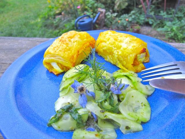 Gerade noch vor dem Gewitter und Regen im Garten gegessen