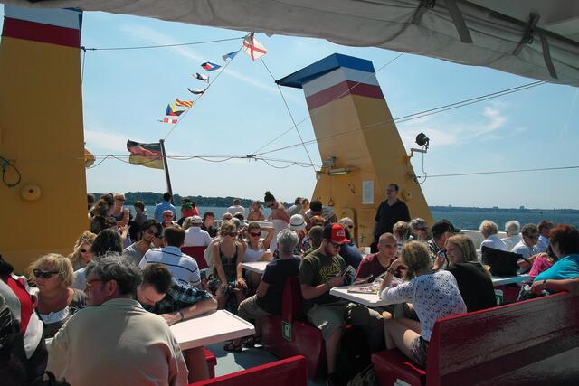 Die Fähre "Laboe" der Fördefährlinie F1