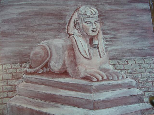 Elke Sonnenschein - Sphinx nach der Weißerhöhung auf Caputh mortuum