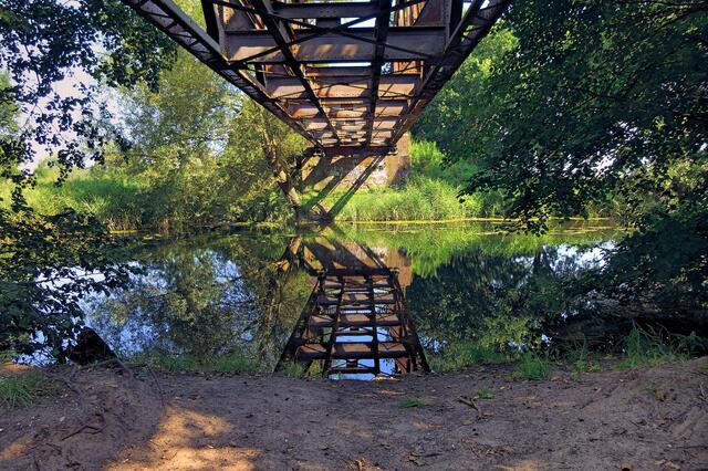 Eisenbahnbrücke über den Finowkanal (Langer Trödel) bei Liebenwalde.