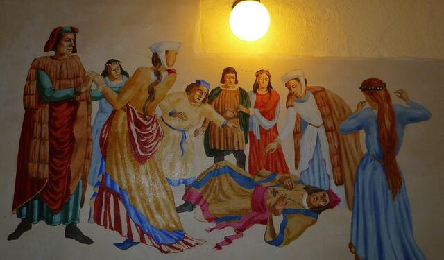 Geschichtliche Wandmalereien in der Gaststätte !