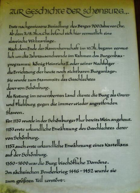 Geschichte der Schönburg !