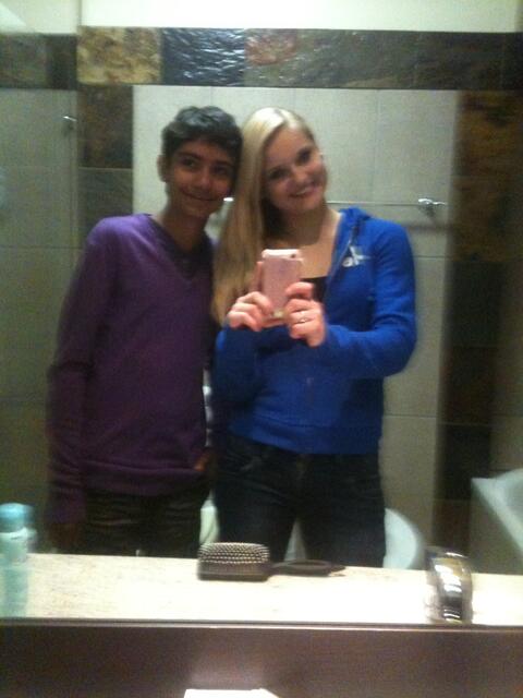 Kyra und der Sohn Justin von der Gastfamilie Shamini.