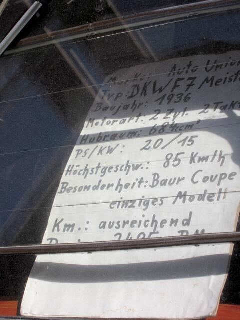 Der Steckbrief (unten steht noch "Preis 2495 RM")