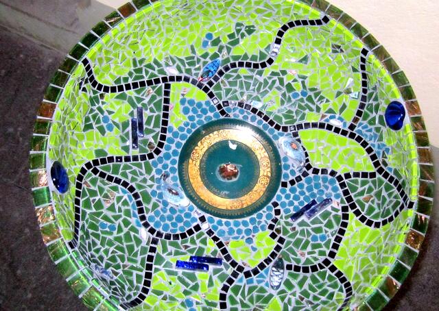 Katrin Meyn - Natur Briare Steine, farbiges Glas, Flusssteine 60 cm x 40 cm