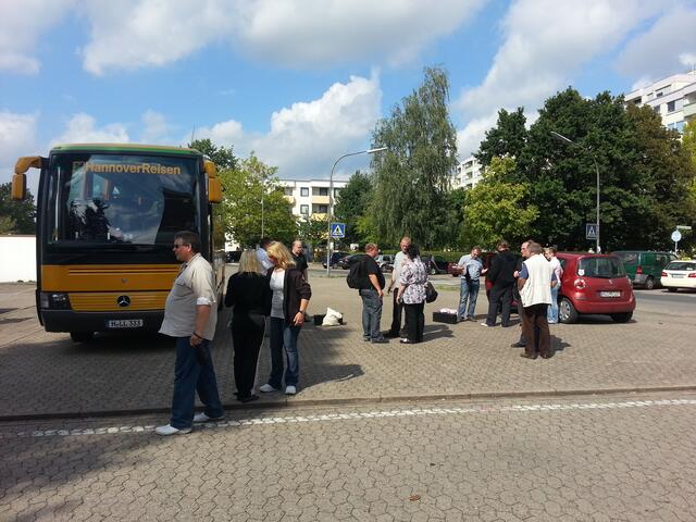 Am Treffpunkt vor der Fahrt