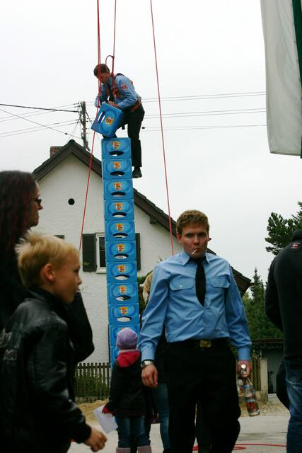 Hoch hinaus konnte, wer es beherrschte, beim Stapelwettbewerb.