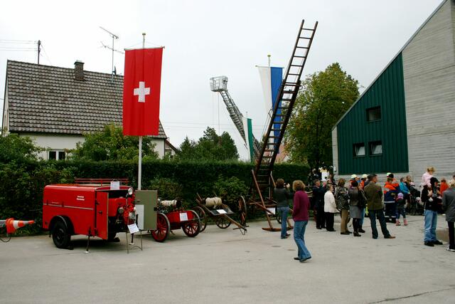 Die FF Batzenhofen besitzt auch eine historische Schiebeleiter