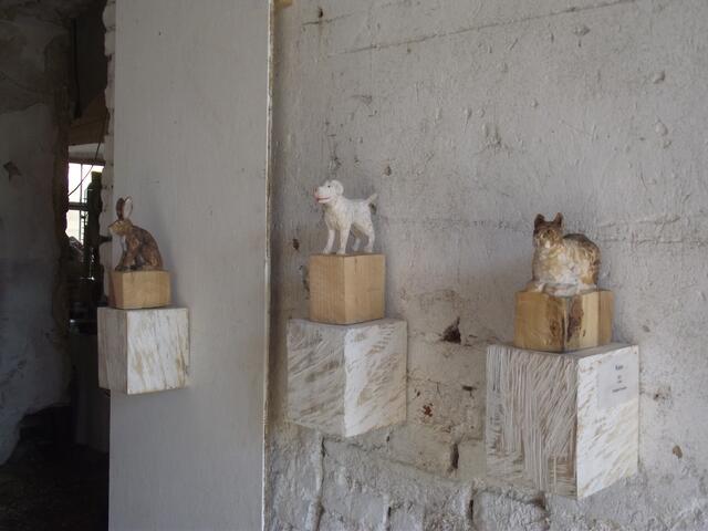 Hase, Hund und Katze aus Holz (sie laufen sicher nicht weg)