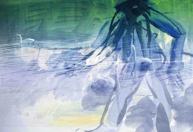 Digitale Motivüberlagerungen: Gertraud Schoens Art Layer „My Dear Swan“ (Plexiglas).