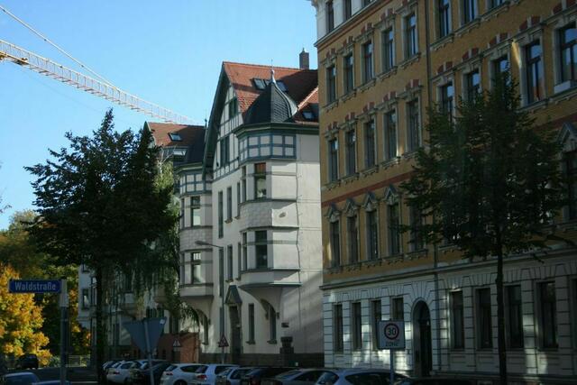Typische Erker-Bauweise in Leipzig