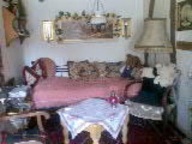 Wohn-zimmer--- mit Bild an der Wand----Feierabend---