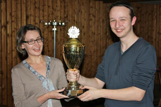 Pokalübergabe an den Gewinnerortsverband Lichtenstein