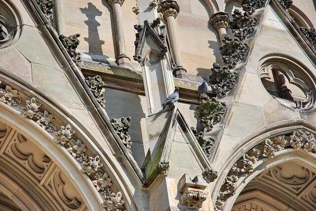 Zum Schluss noch einmal ein Bild der reich verzierten Fassade (Gedächtniskirche der Protestation in Speyer).