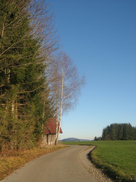 Im Hintergrund der Hohe Peißenberg.