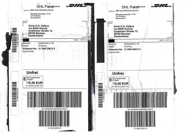 Paketaufkleber (2 Pakete "engagement macht stark!")